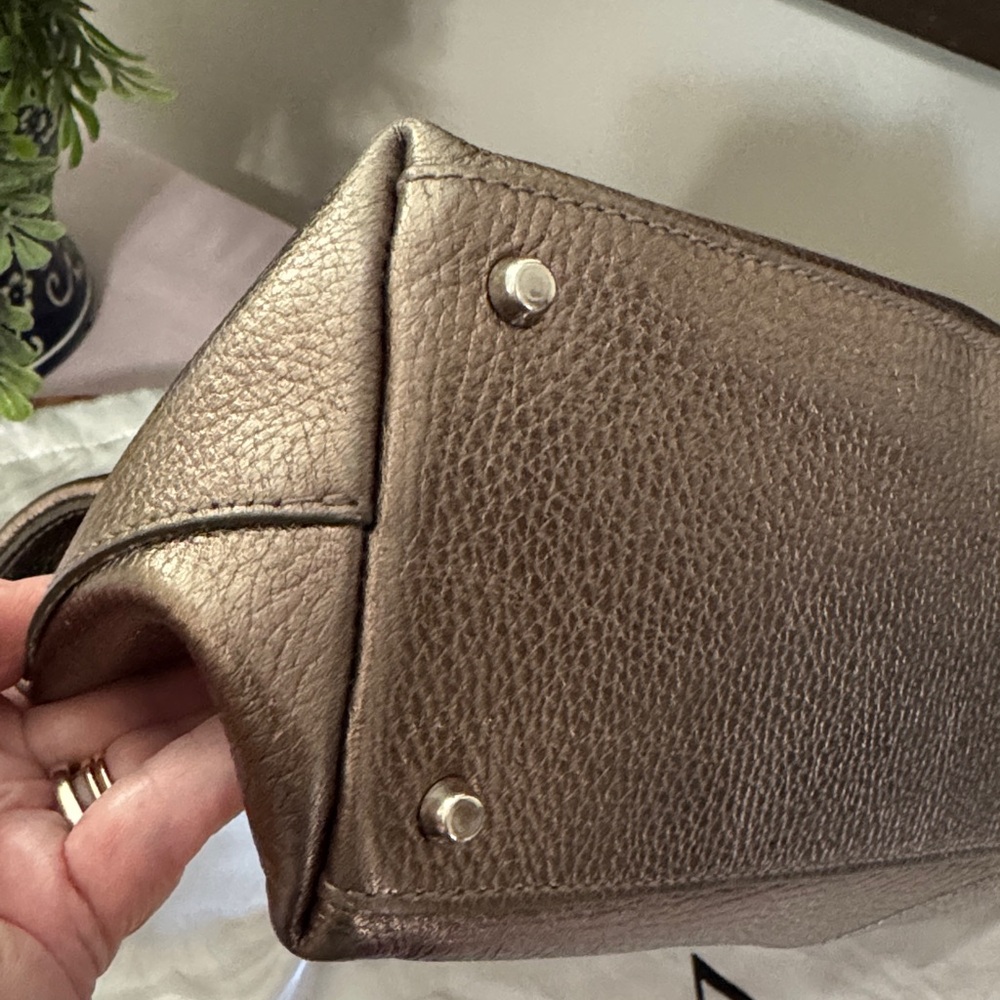 Furla Italian Luxury Shimmering Bronze Hobo Shoulder Bag - Picture 5 of 12